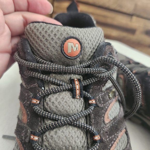 Merrell Sz 9 Men's Moab Hiking Shoes Brown Grey Gorpcore Outdoor Trailcore - Picture 13 of 16